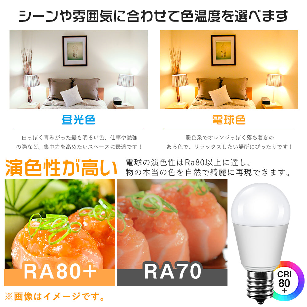 【GT-B-4-E17-3】40W形 LED電球 E17電球色 昼光色 450lm 密閉器具対応 断熱材施工器具対応