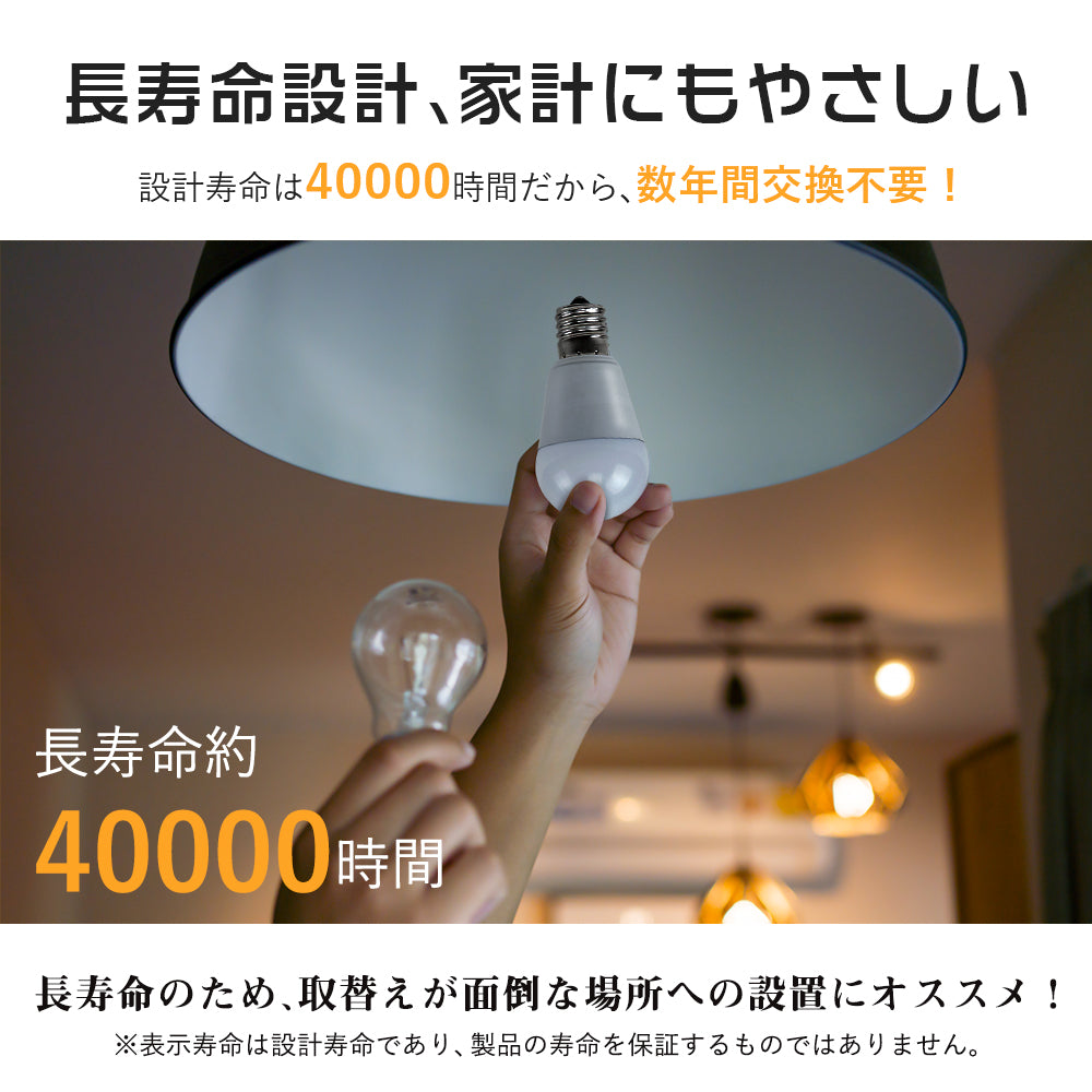 LED電球 40W形 E17 電球色 昼光色【GT-B-4-E17-3】