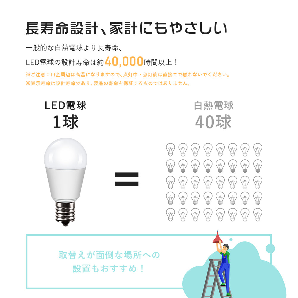 LED電球 60W形 E17 電球色 昼光色【GT-B-7-E17-3】