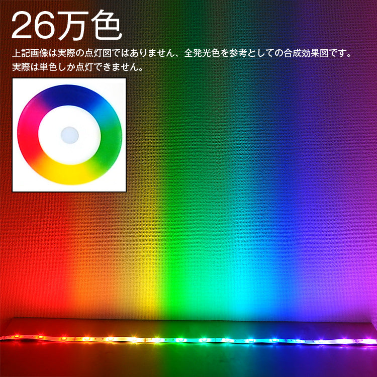 【GT-SET5050RGB-150P-IP65-4A-CN2】LEDテープ 5m_26万色 防水 無線式 調光 調色 リモコン操作 マルチカラー LED 間接照明 看板照明 LEDテープライト