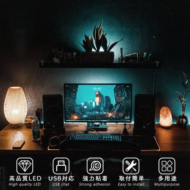 【GT-3528-60L-5V-2M】テープライト 2m LEDテープ USB対応 テレビTVバックライト 高輝度 電球色 昼光色 テープライト 明るい 間接照明 正面発光 両面テープ 5A/12V電源