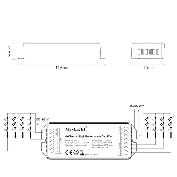 【GT-AMP3】LEDリピーター 16A LEDテープライトを長く延長(約5m以上) リピーターを中継し電流を 供給する