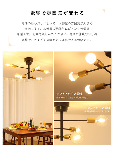 Ceiling Light | シーリングライト 6灯 回転アームタイプ【DJA6】