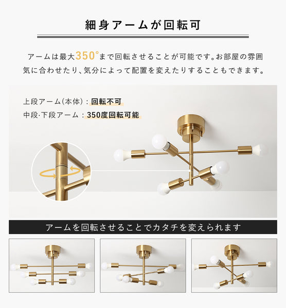 Ceiling Light | シーリングライト 6灯 回転アームタイプ【DJA6】
