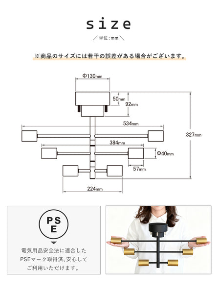 Ceiling Light | シーリングライト 6灯 回転アームタイプ【DJA6】