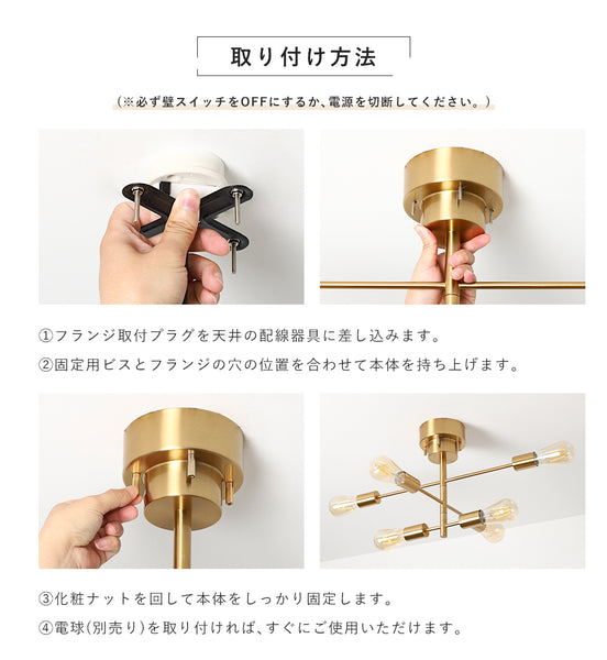 Ceiling Light | シーリングライト 6灯 回転アームタイプ【DJA6】