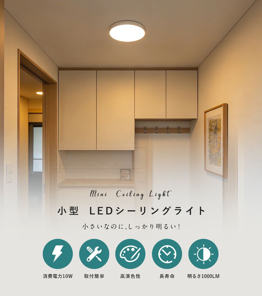 Ceiling Light | 一体型シーリングライト 1灯【GT-DOWN-10】