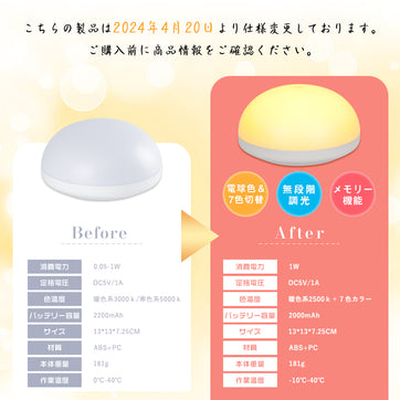 共同照明】【送料無料】ナイトライト 常夜灯 タッチ式 USB充電式