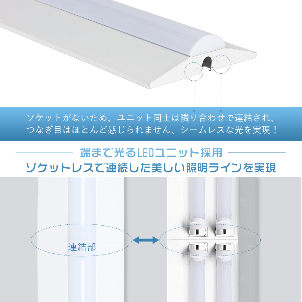 【35WN1】【送料無料】【6本セット】逆富士型 LEDベースライト 40W形 2灯相当 昼白色 5500lm 直管LED 器具一体型