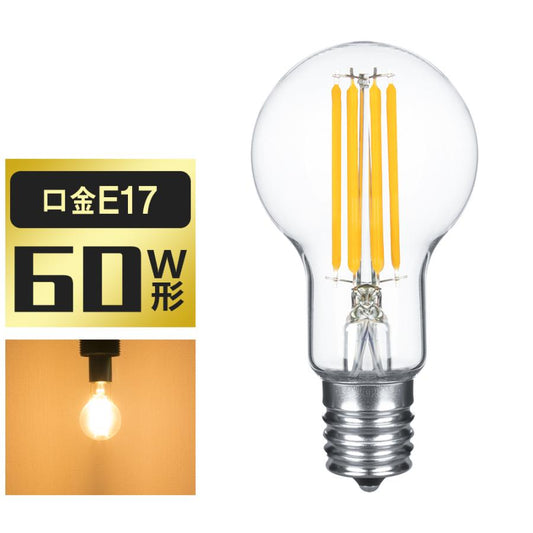 LEDフィラメント電球 60W形 E17 電球色【GT-A40-T4W】