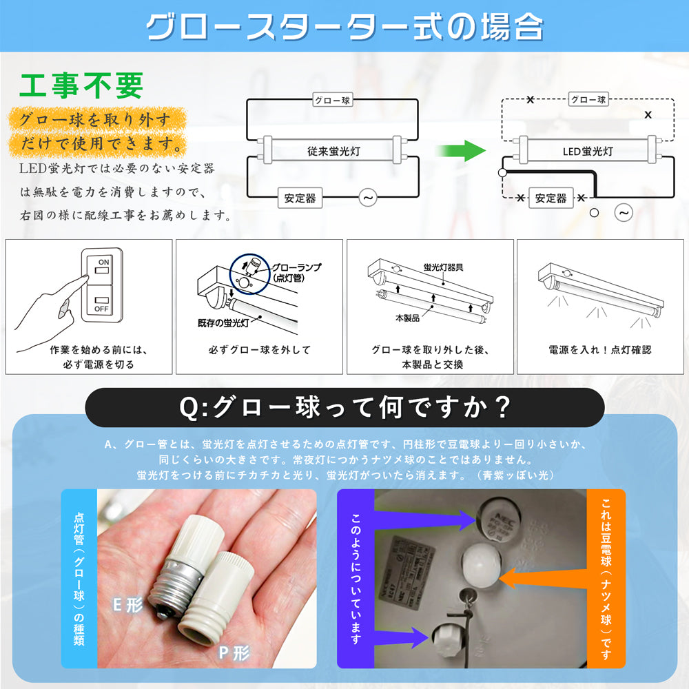 【RGD-7W44-4B】【送料無料】【4本セット】15W型 LED蛍光灯 直管蛍光灯 口金G13 44cm 昼光色 電球色 グロー式