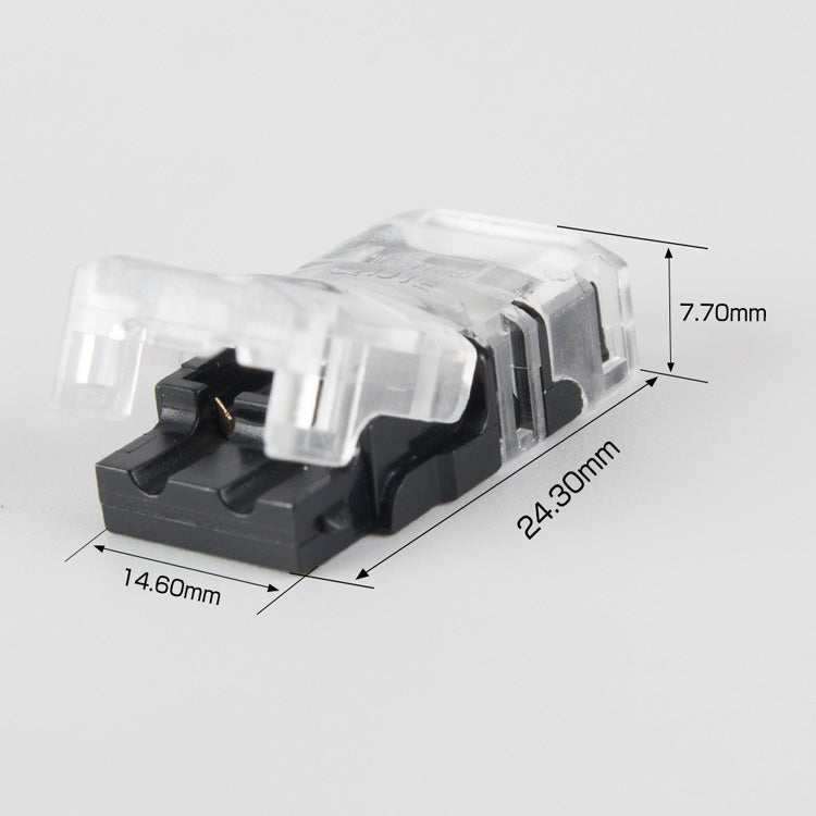 【GT-5050SE-XB】2ヶセット LEDテープライト用 延長コネクター 単色SMD5050 2pin 幅10mm 半田付け不要 差込み式 タイプ適用