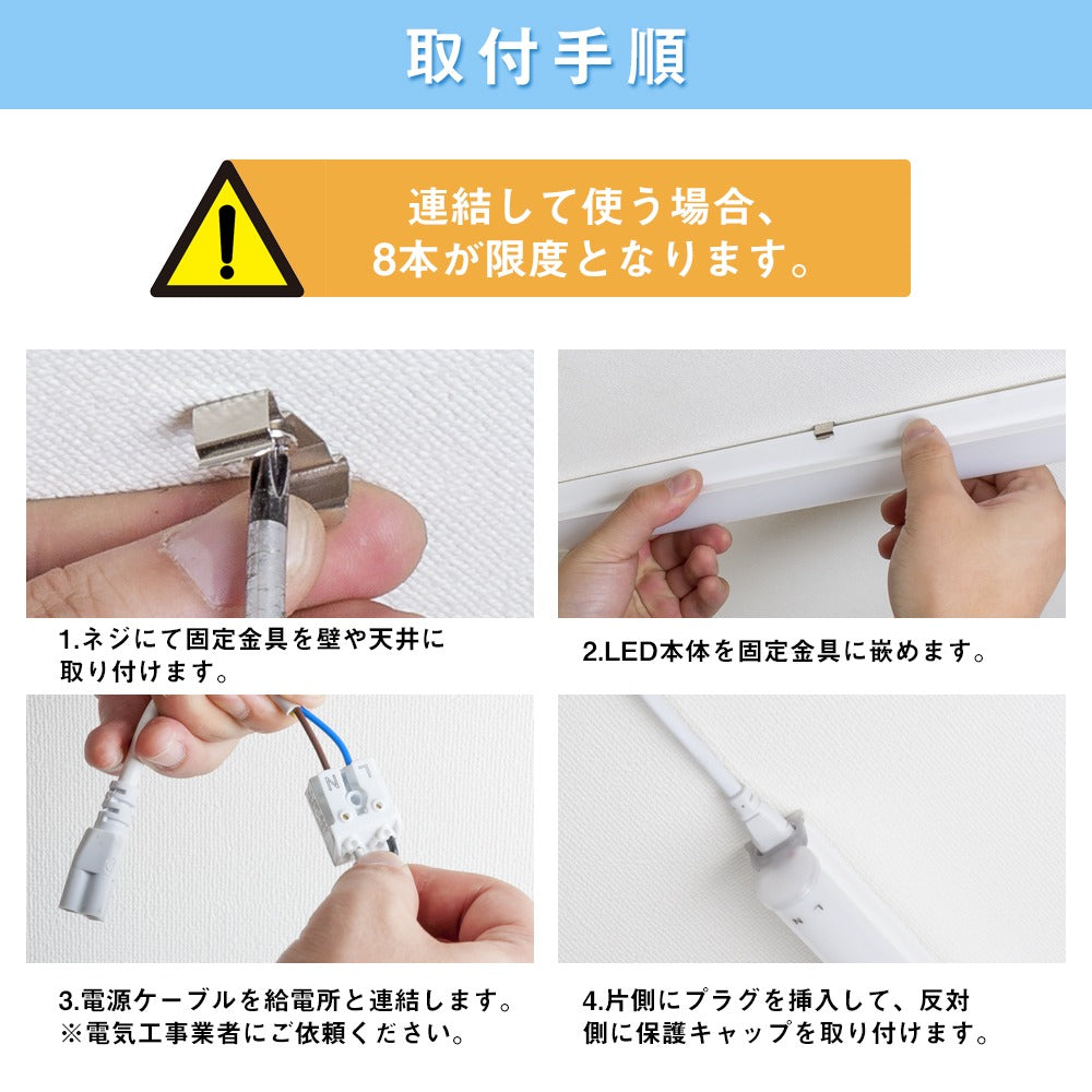 【GT-RGD-T518WCW】LED蛍光灯 器具一体型 40W型 18w 直管 G13 全光 2100LM 6500K 昼光色 led蛍光管 120cm 100V/200V対応 蛍光灯器具 LEDライト SMD 蛍光灯