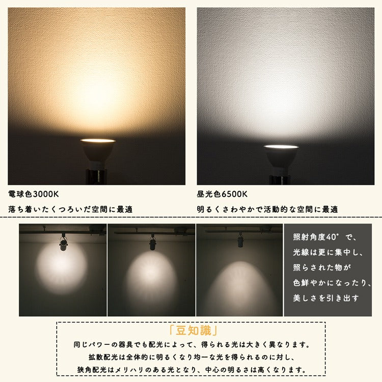 【GT-SP-6-E11】LEDスポットライト 60W形相当 E11 高輝度 LED電球 ダクトレール用 電球色 昼光色 黒 白 E11