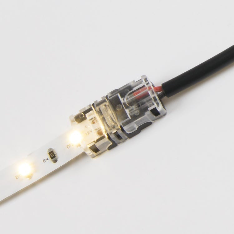 【GT-DC3528-C】LEDテープライト 単色SMD3528 2pin 幅8mm DCプラグへの変換コネクター 半田付け不要【2線片側DCジャックケーブル】差込み式
