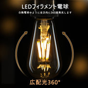 共同照明】LEDエジソン電球 LED電球 E26 60W形相当 フィラメント